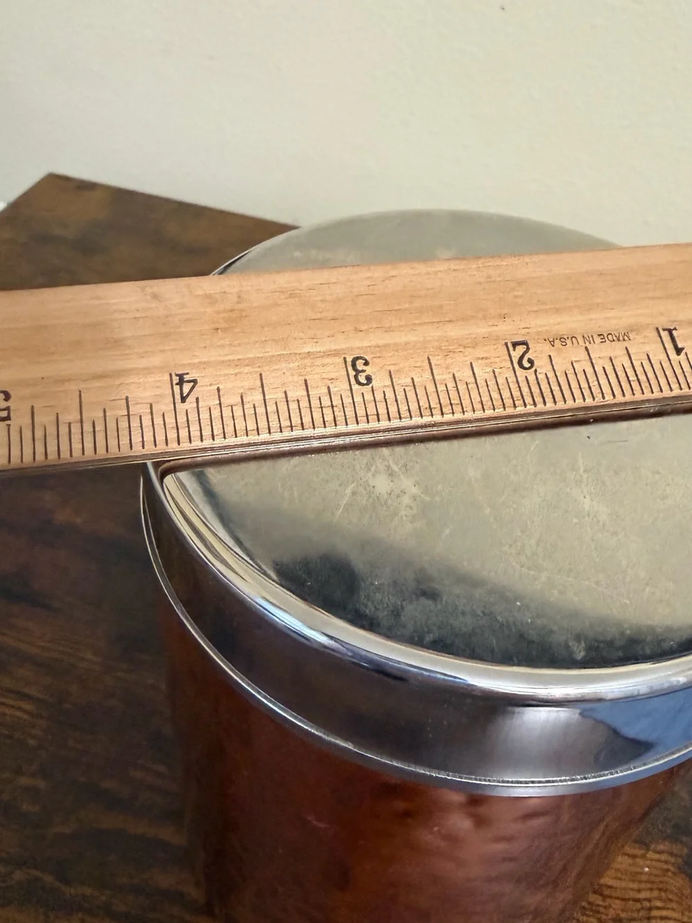 Hammered Copper Like Storage Canister with Silver Lid - Kitchen Coffee Accessory